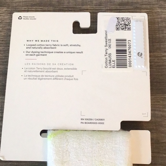 Lululemon Cotton Terry Sweatband - Picture 6 of 6